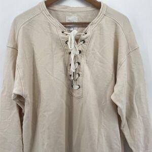 Aerie Lace Up‎ Oversized Crew Sweatshirt